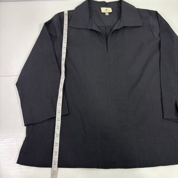 Tuckernuck Black Oversized V-neck Long Sleeve Shirt Size Medium RR0850 - Picture 4 of 8